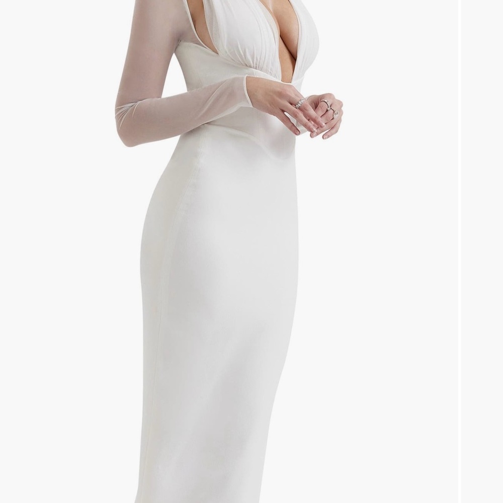 House of CB White Long Sleeve Dress